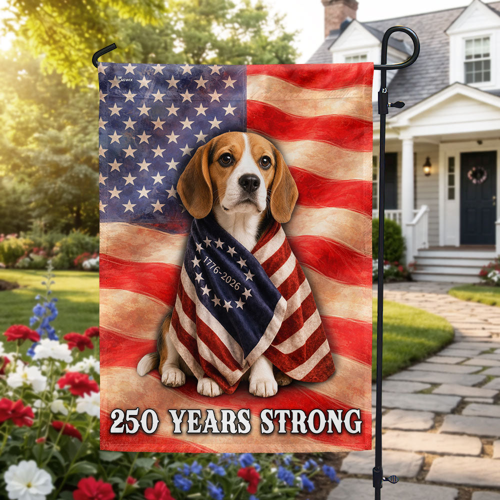 Beagle American Patriot Flag, 250 Years Strong Dog US Flag