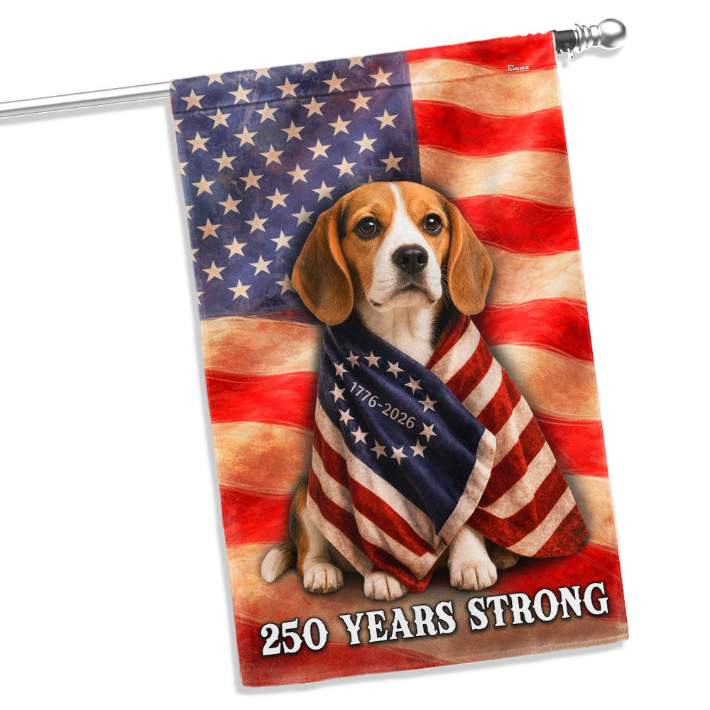 Beagle American Patriot Flag, 250 Years Strong Dog US Flag