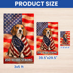 Beagle American Patriot Flag, 250 Years Strong Dog US Flag