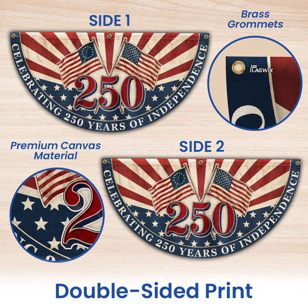 250th Anniversary Betsy Ross Flag, Celebrating 250 Years of Independence Retro Fan Flag