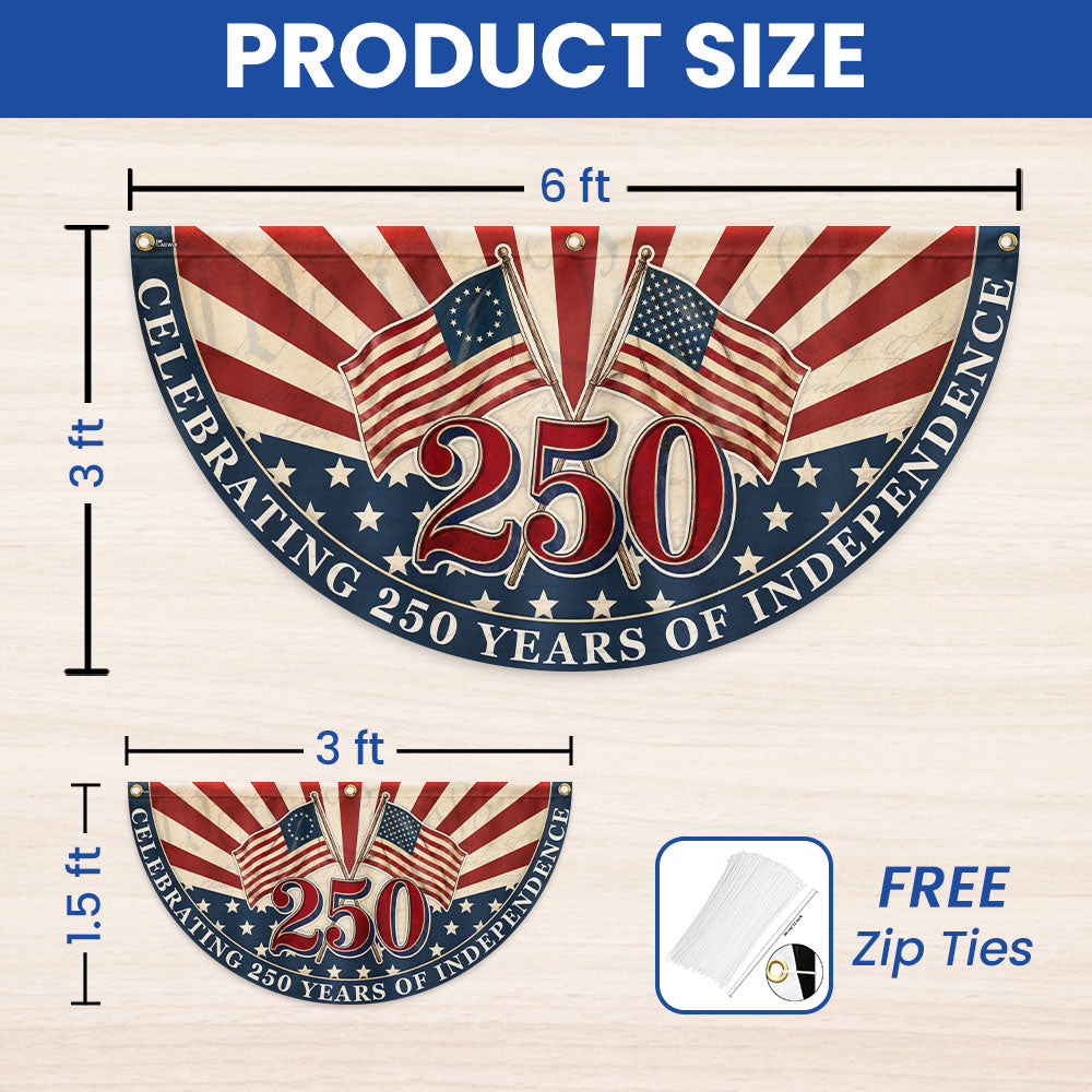 250th Anniversary Betsy Ross Flag, Celebrating 250 Years of Independence Retro Fan Flag