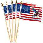 We The People Betsy Ross 250 Years of Blessings Eagle Cross Handheld Flag