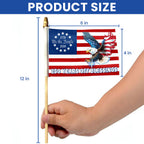 We The People Betsy Ross 250 Years of Blessings Eagle Cross Handheld Flag