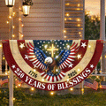 Christian Flag, 250 Years of Blessings Patriotic Eagle Cross Solar Led Fan Flag