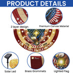 Christian Flag, 250 Years of Blessings Patriotic Eagle Cross Solar Led Fan Flag
