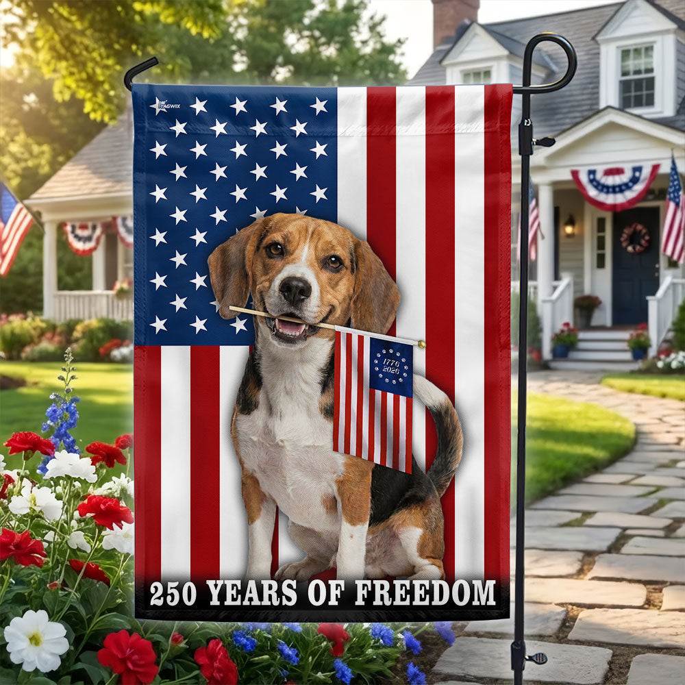 Dog American Flag, 250 Years of Freedom Beagle Dog US Flag