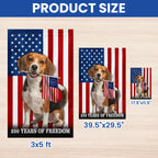Dog American Flag, 250 Years of Freedom Beagle Dog US Flag