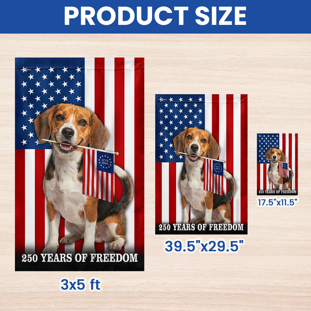 Dog American Flag, 250 Years of Freedom Beagle Dog US Flag