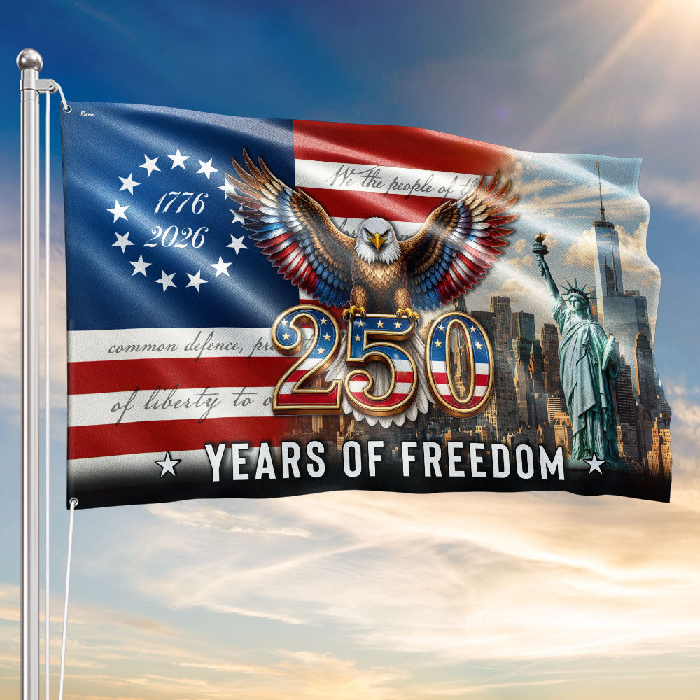 Betsy Ross Flag, 250 Years of Freedom Liberty We The People Grommet Flag