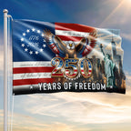 Betsy Ross Flag, 250 Years of Freedom Liberty We The People Grommet Flag