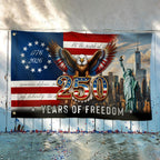 Betsy Ross Flag, 250 Years of Freedom Liberty We The People Grommet Flag