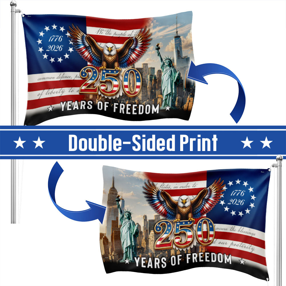 Betsy Ross Flag, 250 Years of Freedom Liberty We The People Grommet Flag