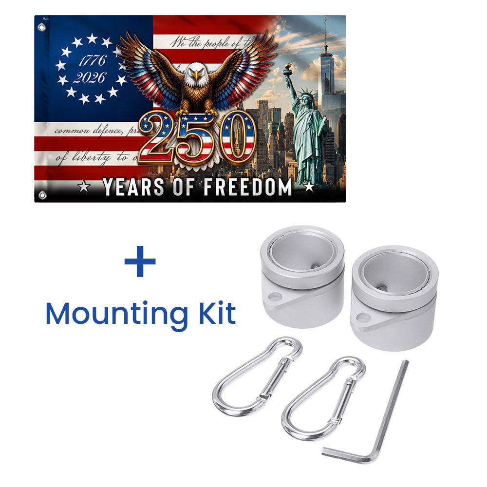 Betsy Ross Flag, 250 Years of Freedom Liberty We The People Grommet Flag