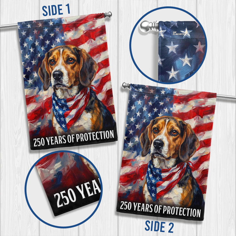 Dog American Flag, 250 Years of Protection Beagle Dog US Flag