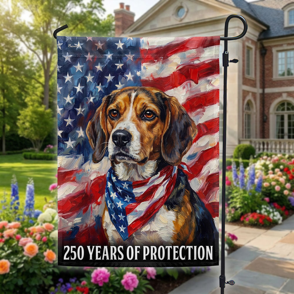 Dog American Flag, 250 Years of Protection Beagle Dog US Flag