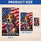 Dog American Flag, 250 Years of Protection Beagle Dog US Flag