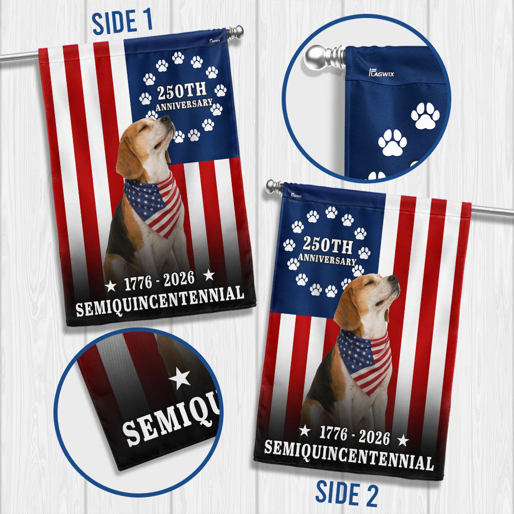 Dog American Flag, 250th Anniversary Semiquincentennial Beagle US Flag
