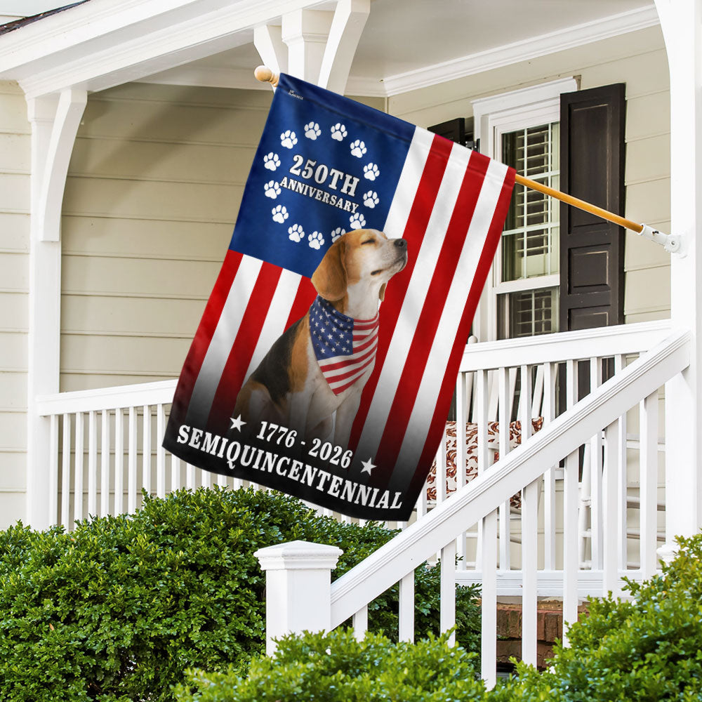 Dog American Flag, 250th Anniversary Semiquincentennial Beagle US Flag