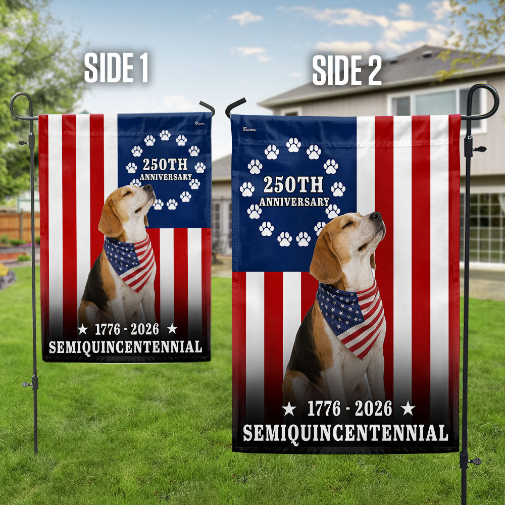 Dog American Flag, 250th Anniversary Semiquincentennial Beagle US Flag
