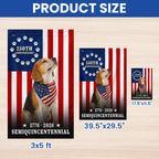 Dog American Flag, 250th Anniversary Semiquincentennial Beagle US Flag