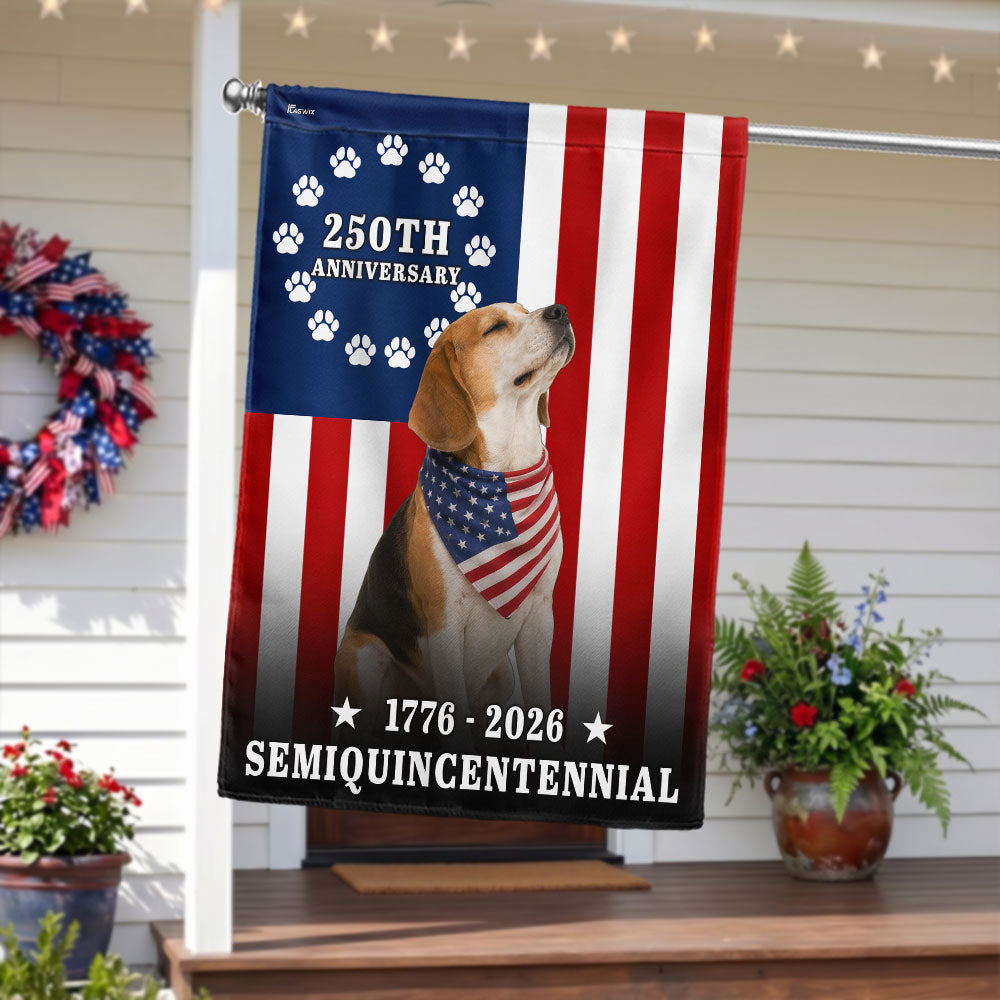 Dog American Flag, 250th Anniversary Semiquincentennial Beagle US Flag