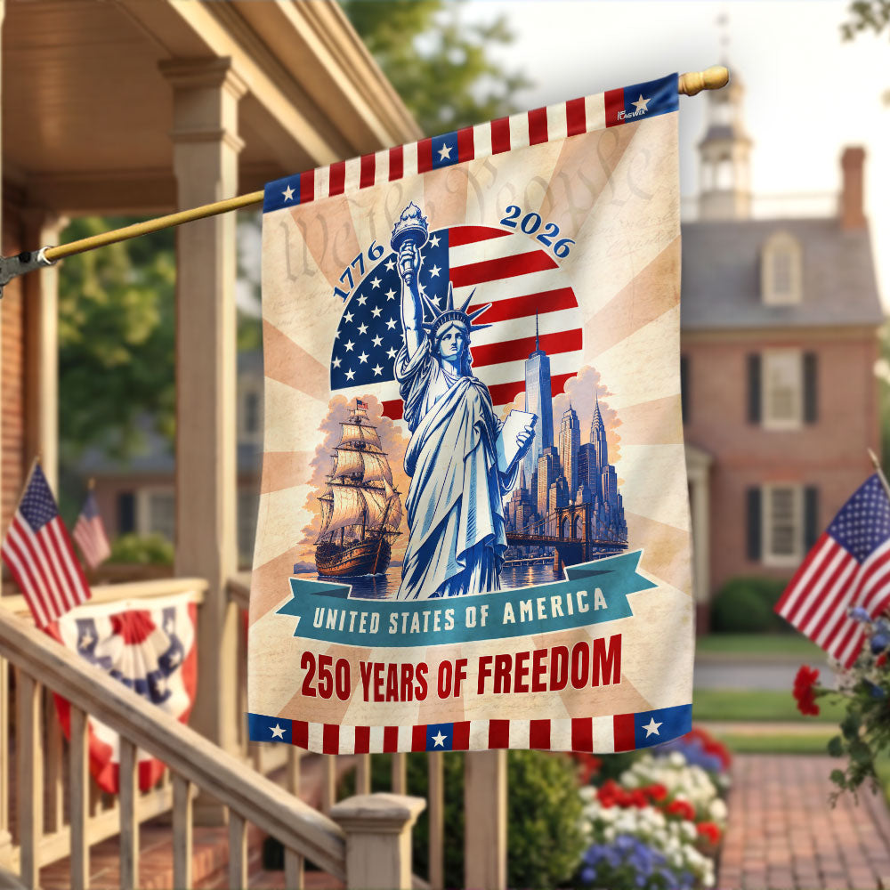Patriotic Flag, 250 Years of Freedom Liberty Vintage American Flag