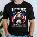 Patriotic T-shirt, 250 Years Freedom Independence Honor Eagle Betsy Ross Tee