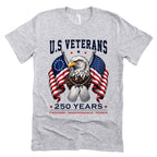 Patriotic T-shirt, 250 Years Freedom Independence Honor Eagle Betsy Ross Tee