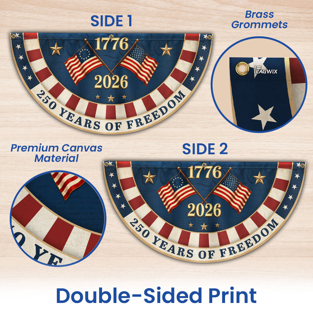 250 Years of Freedom Betsy Ross American Fan Flag for Patriotic Decor