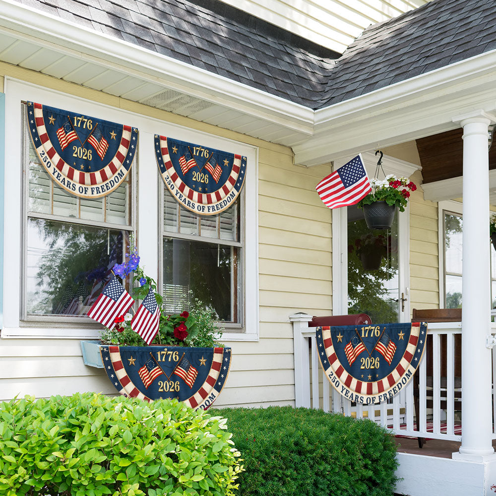 250 Years of Freedom Betsy Ross American Fan Flag for Patriotic Decor