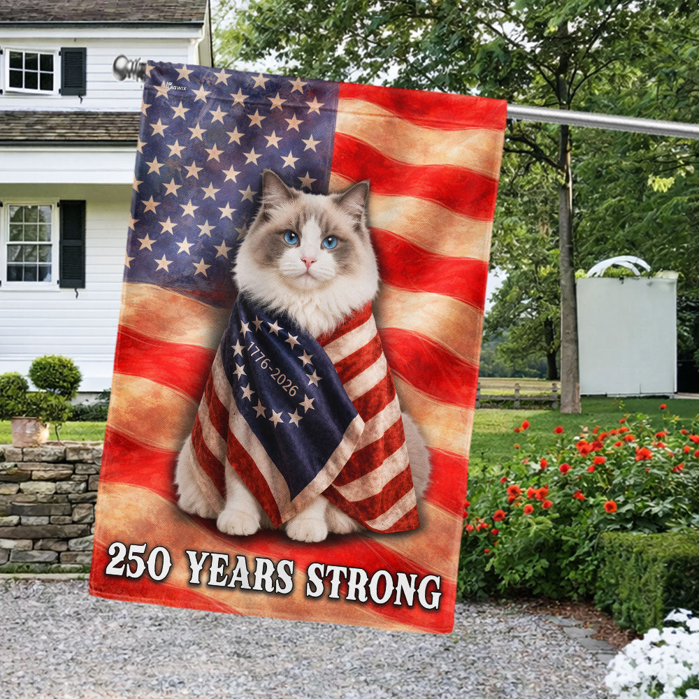 Ragdoll American Patriot Flag, 250 Years Strong Cat US Flag