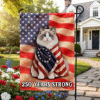 Ragdoll American Patriot Flag, 250 Years Strong Cat US Flag