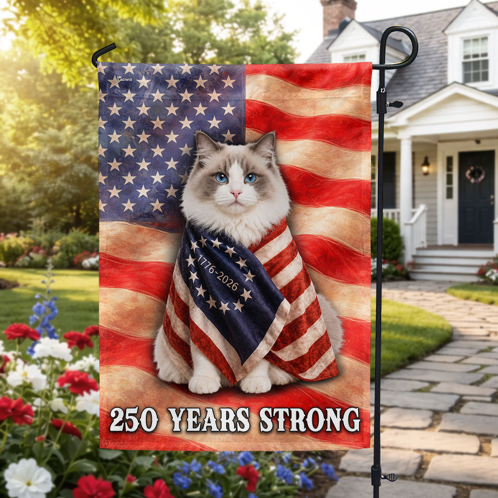 Ragdoll American Patriot Flag, 250 Years Strong Cat US Flag