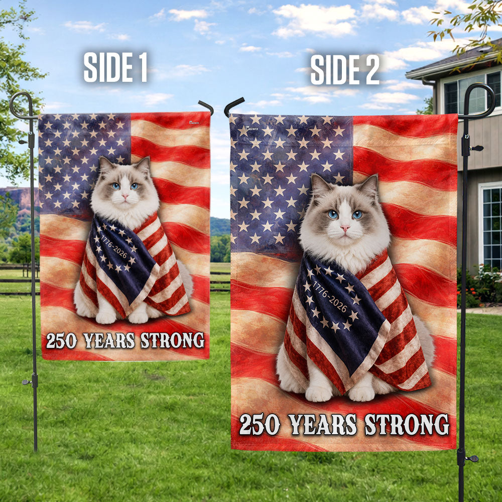 Ragdoll American Patriot Flag, 250 Years Strong Cat US Flag