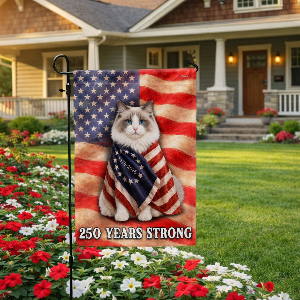 Ragdoll American Patriot Flag, 250 Years Strong Cat US Flag