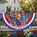 Happy 250th Anniversary Land of The Free Home of Golden Retriever Fan Flag