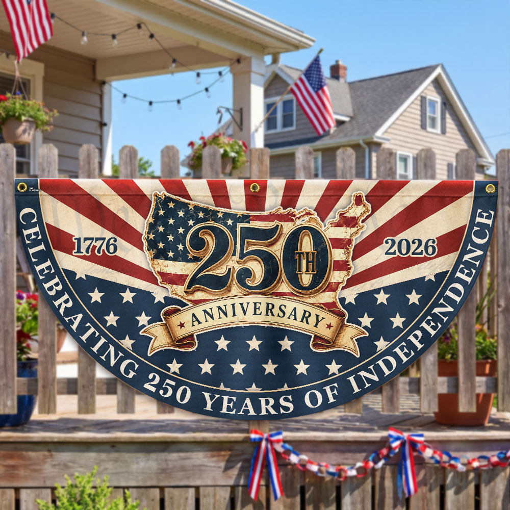 Celebrating 250 Years of Independence American Maps Retro Fan Flag