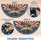Celebrating 250 Years of Independence American Maps Retro Fan Flag