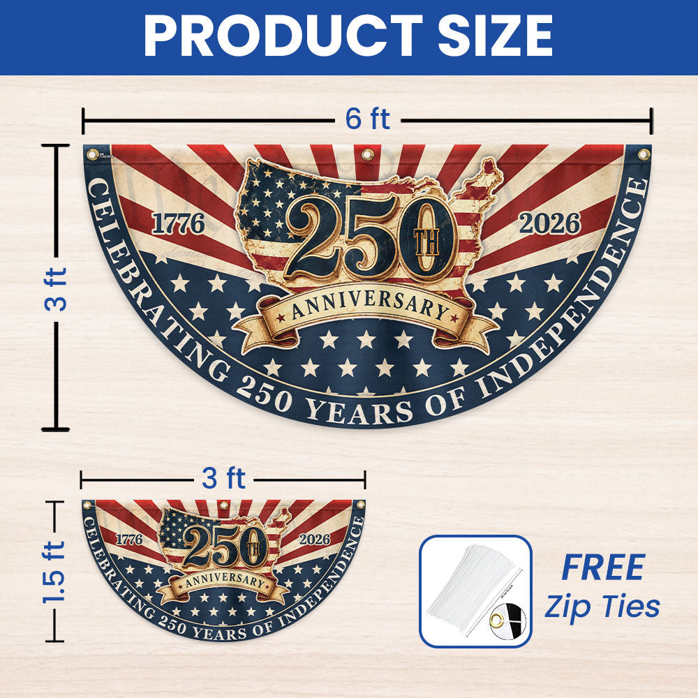 Celebrating 250 Years of Independence American Maps Retro Fan Flag
