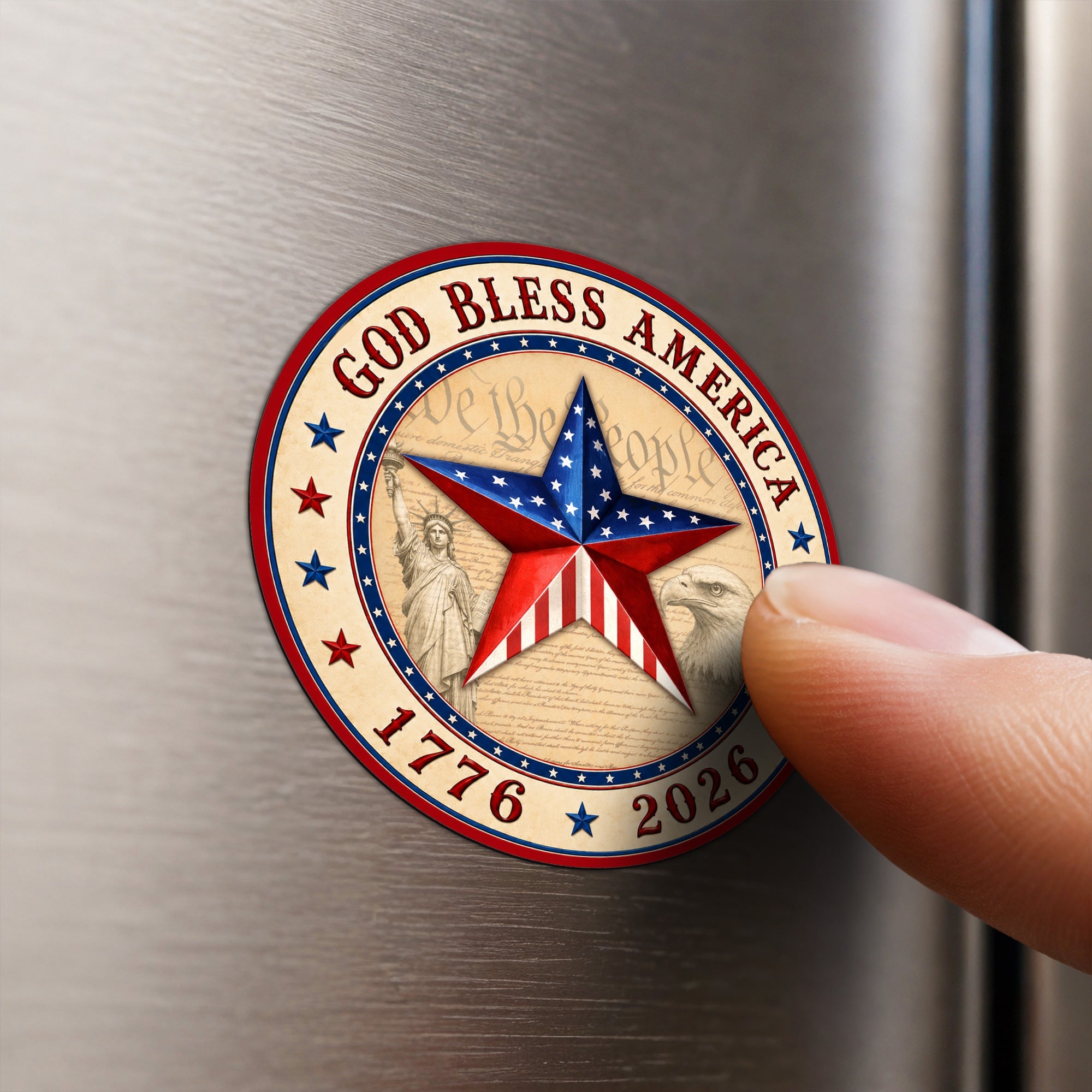 God Bless America 1776 2026 We The People Car Magnet