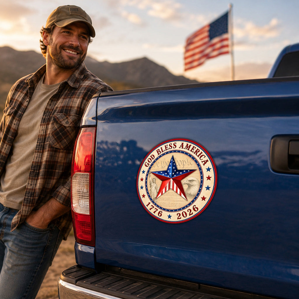 God Bless America 1776 2026 We The People Car Magnet