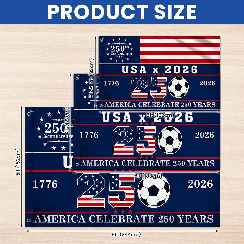 World Cup USA 2026 America Celebrate 250 Years Grommet Flag