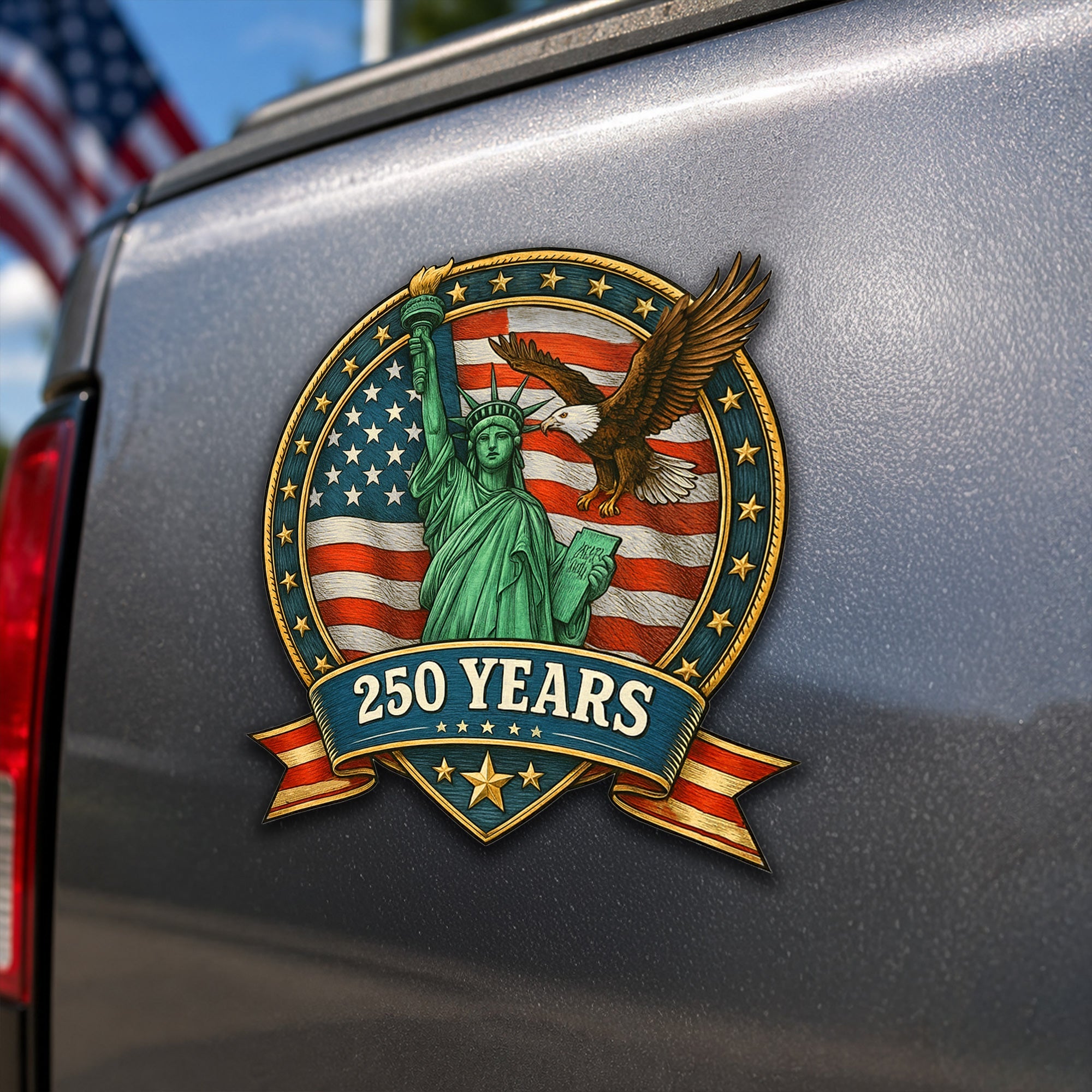 250th Anniversary Patriotic Liberty with Eagle Independence Day Car Magnet
