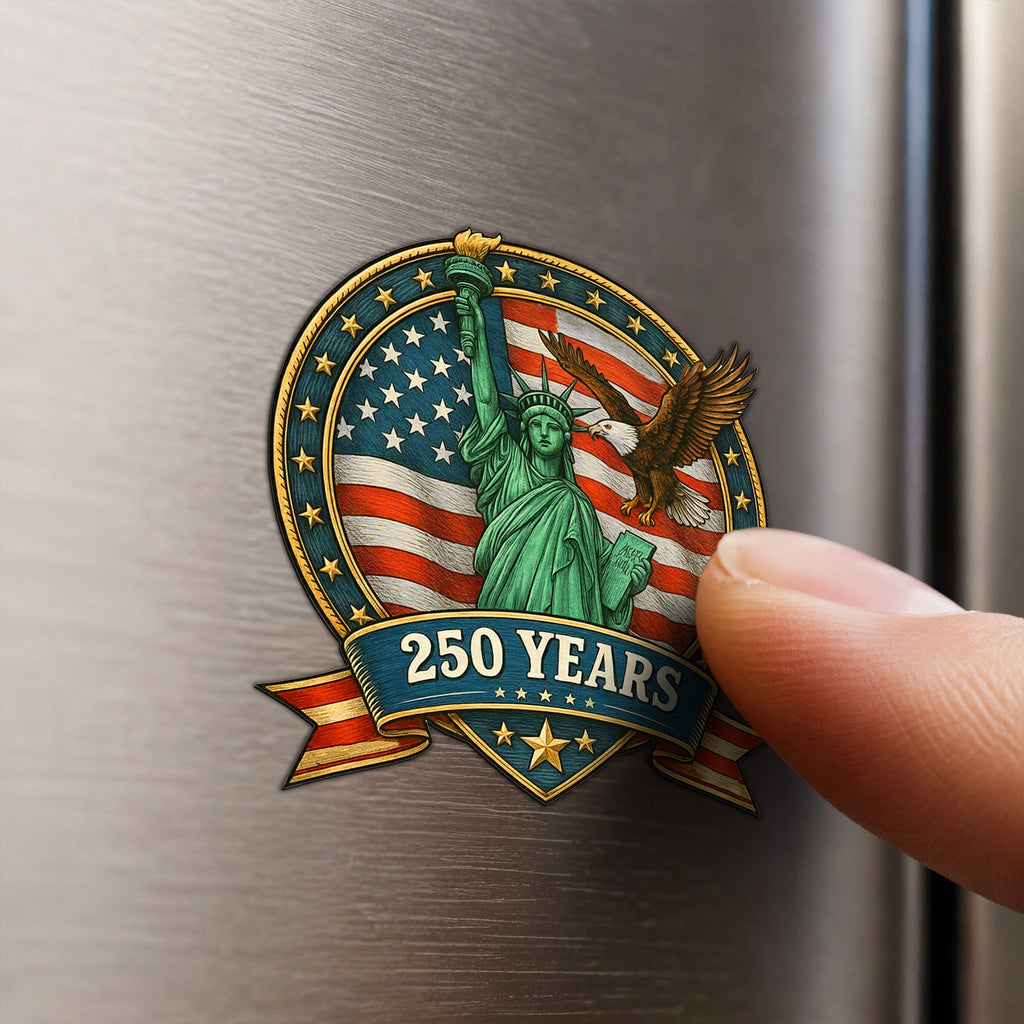 250th Anniversary Patriotic Liberty with Eagle Independence Day Car Magnet