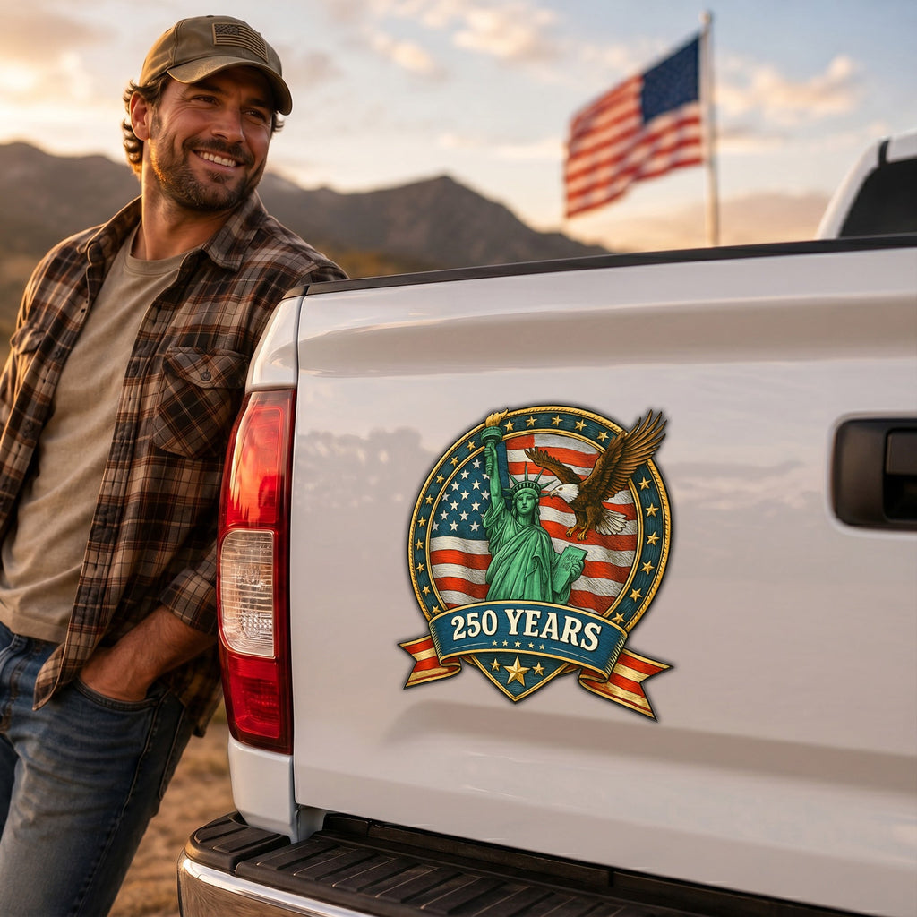 250th Anniversary Patriotic Liberty with Eagle Independence Day Car Magnet