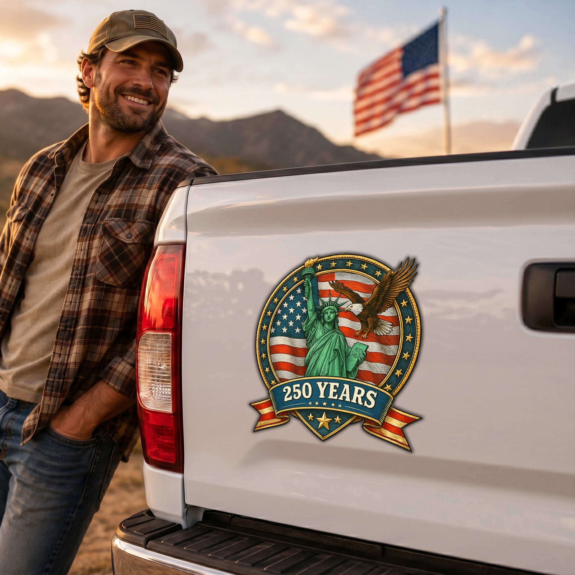 250th Anniversary Patriotic Liberty with Eagle Independence Day Car Magnet