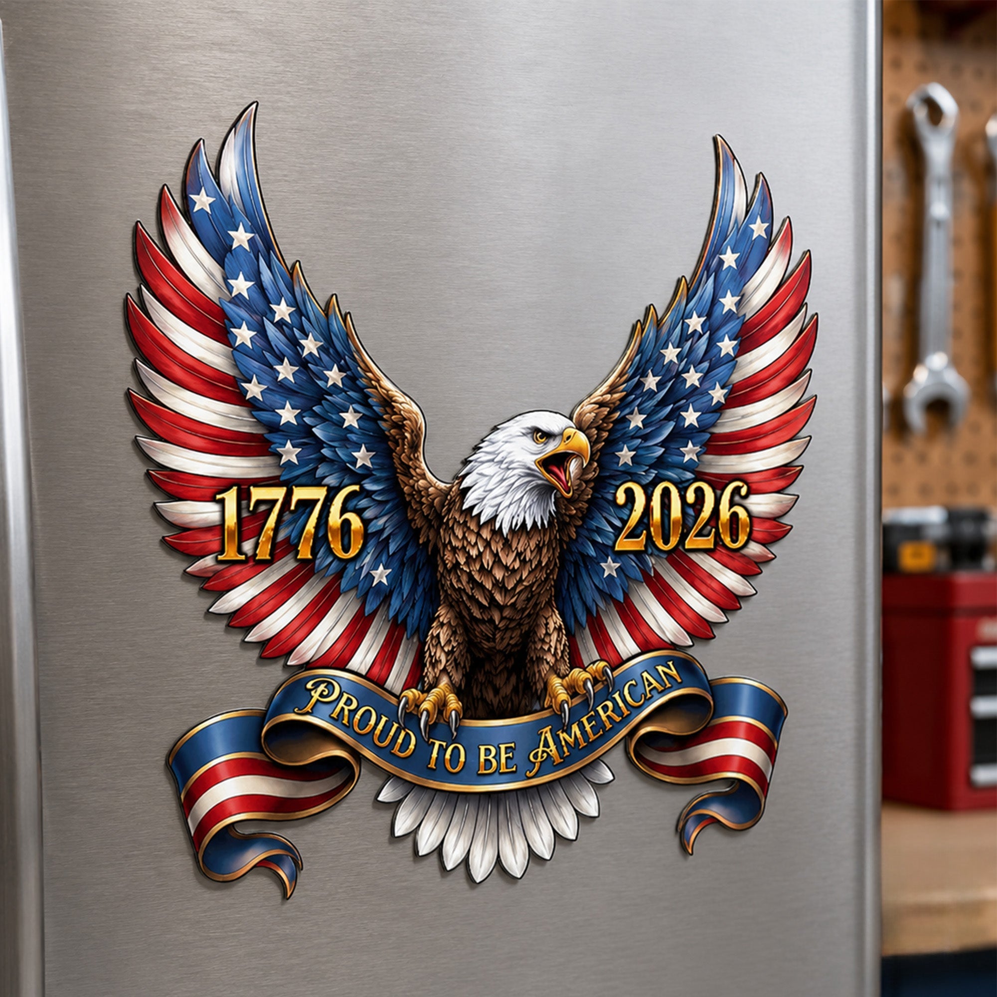 250th Anniversary Patriotic Eagle Proud to Be American Car Magnet