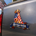 250 Years Strong Patriotic Golden Retriever Car Magnet for Dog Lovers