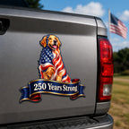 250 Years Strong Patriotic Golden Retriever Car Magnet for Dog Lovers
