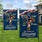 250 Years of Blessings 1776 2026 Faith Freedom Christian Cross US Flag